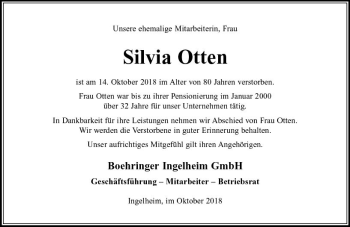 Traueranzeige von Silvia Otten von vrm-trauer