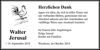 Traueranzeige von Walter Jerusal von  Usinger Anzeiger