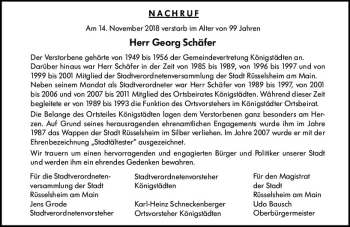 Traueranzeige von Georg Schäfer von vrm-trauer