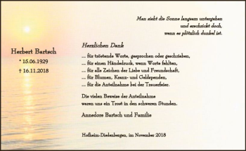 Traueranzeige von Herbert Bartsch von vrm-trauer