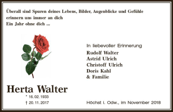 Traueranzeige von Herta Walter von vrm-trauer