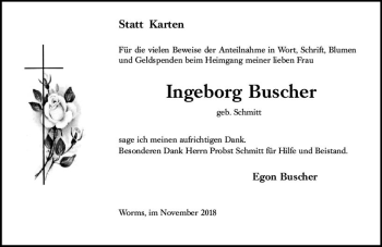 Traueranzeige von Ingeborg Buscher von vrm-trauer