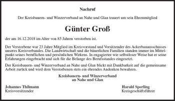 Traueranzeige von Günter Groß von vrm-trauer