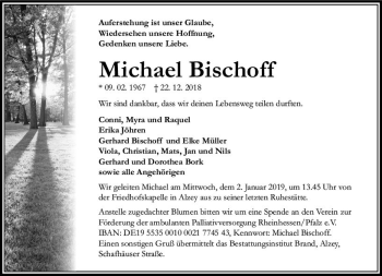 Traueranzeige von Michael Bischoff von vrm-trauer