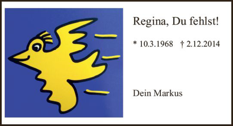  Traueranzeige für Regina Laumann vom 01.12.2018 aus vrm-trauer