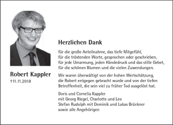 Traueranzeige von Robert Kappler von vrm-trauer