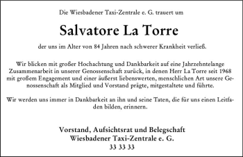 Traueranzeige von Salvatore  La Torre von vrm-trauer