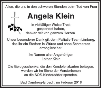 Traueranzeige von Angela Klein von  Camberger Anzeiger