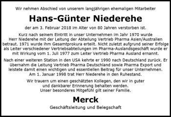 Traueranzeige von Hans-Günter Niederehe von Trauerportal Rhein Main Presse