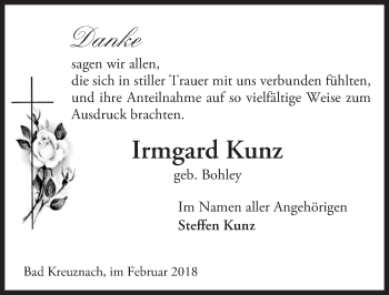 Traueranzeige von Irmgard Kunz von Trauerportal Rhein Main Presse