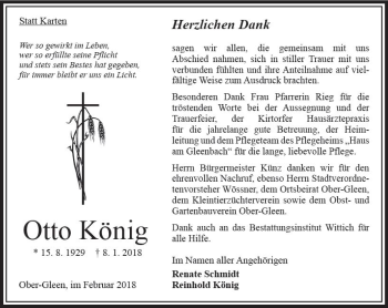 Traueranzeige von Otto König von VRM Trauer
