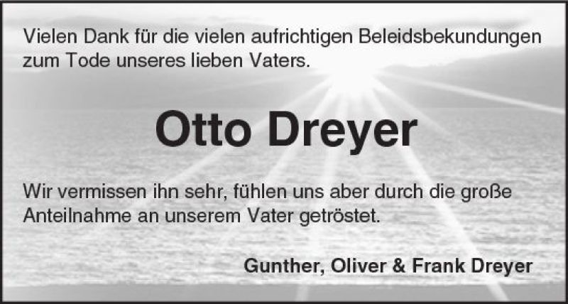  Traueranzeige für Otto Dreyer vom 31.03.2018 aus Trauerportal Rhein Main Presse