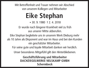 Traueranzeige von Eike Stephan von Trauerportal Rhein Main Presse