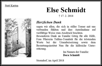 Traueranzeige von Else Schmidt von VRM Trauer