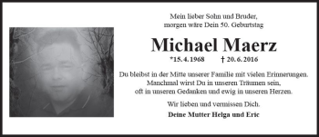 Traueranzeige von Michael Maerz von Trauerportal Rhein Main Presse
