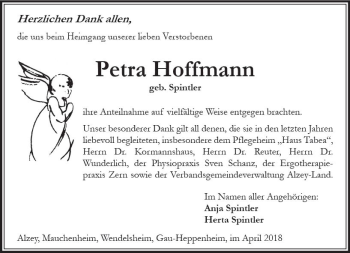 Traueranzeige von Petra Hoffmann von Trauerportal Rhein Main Presse