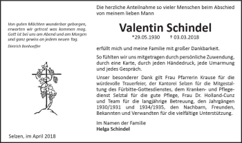 Traueranzeige von Valentin Schindel von Trauerportal Rhein Main Presse