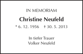 Traueranzeige von Christine Neufeld von  Gießener Anzeiger