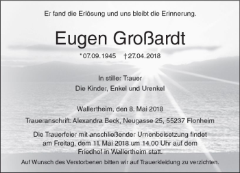 Traueranzeige von Eugen Großardt von Trauerportal Rhein Main Presse