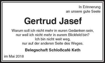 Traueranzeige von Gertrud Jasef von  Usinger Anzeiger