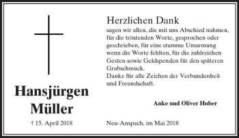Traueranzeige von Hansjürgen Müller von  Usinger Anzeiger