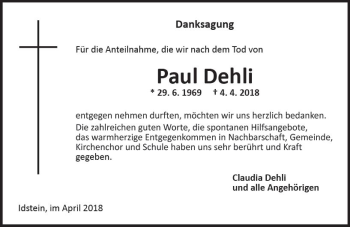 Traueranzeige von Paul Dehli von Trauerportal Rhein Main Presse