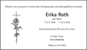 Traueranzeige von Erika Roth von  Kreisanzeiger