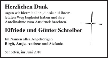 Traueranzeige von Günter Schreiber von  Kreisanzeiger