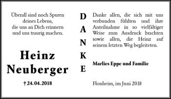 Traueranzeige von Heinz Neuberger von Trauerportal Rhein Main Presse