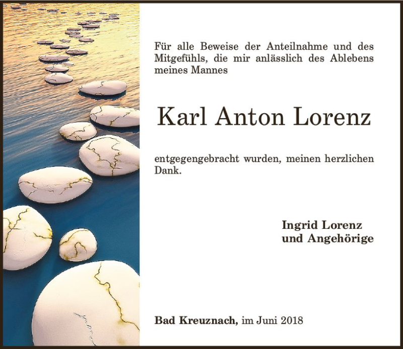  Traueranzeige für Karl Anton Lorenz vom 23.06.2018 aus Trauerportal Rhein Main Presse