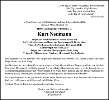 Traueranzeige von Kurt Neumann von Trauerportal Rhein Main Presse