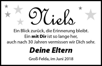 Traueranzeige von Niels  von VRM Trauer