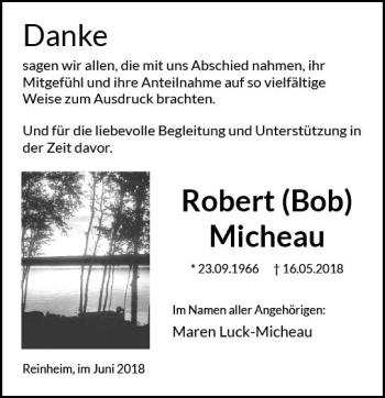 Traueranzeige von Robert Micheau von Trauerportal Rhein Main Presse