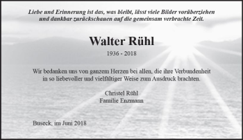 Traueranzeige von Walter Rühl von  Gießener Anzeiger