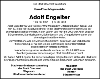 Traueranzeige von Adolf Engelter von vrm-trauer