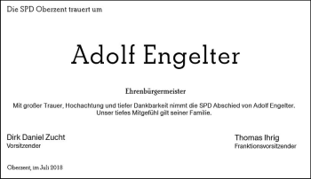 Traueranzeige von Adolf Engelter von vrm-trauer