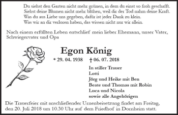 Traueranzeige von Egon König von vrm-trauer