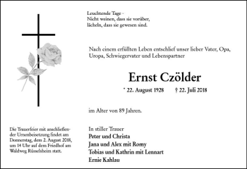 Traueranzeige von Ernst Czölder von vrm-trauer