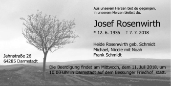 Traueranzeige von Josef Rosenwirth von vrm-trauer