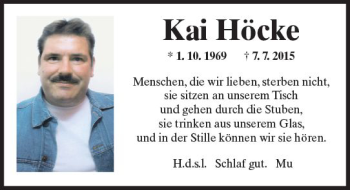 Traueranzeige von Kai Höcke von vrm-trauer