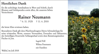 Traueranzeige von Rainer Neumann von vrm-trauer