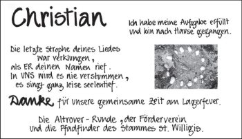 Traueranzeige von Christian Scharhag von vrm-trauer