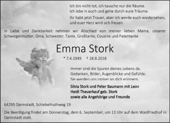 Traueranzeige von Emma Stork von vrm-trauer