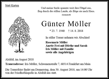 Traueranzeige von Günter Möller von VRM Trauer