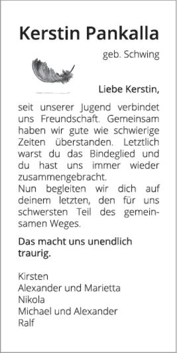 Traueranzeige von Kerstin Pankalla von  Gießener Anzeiger