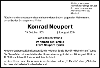 Traueranzeige von Konrad Neupert von vrm-trauer