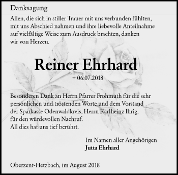 Traueranzeige von Reiner Ehrhard von vrm-trauer