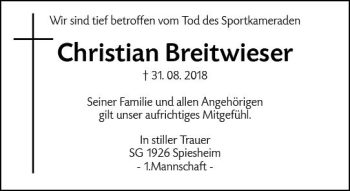 Traueranzeige von Christian Breitwieser von vrm-trauer