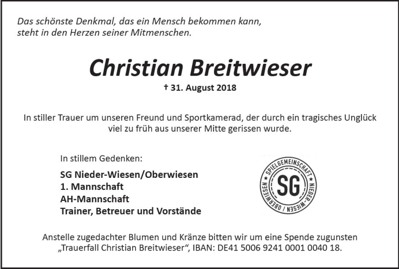  Traueranzeige für Christian Breitwieser vom 11.09.2018 aus vrm-trauer