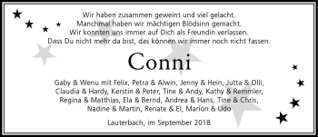 Traueranzeige von Conni Henssler von VRM Trauer